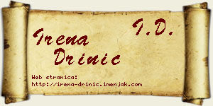 Irena Drinić vizit kartica
